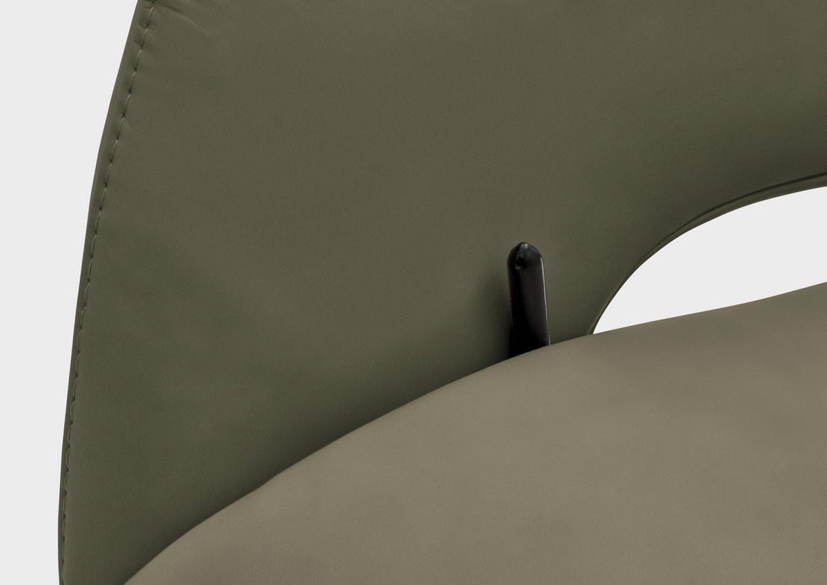 RELAXSESSEL in Leder Grau, Grün  - Schwarz/Grau, Design, Leder/Metall (83/116/87cm) - Valdera