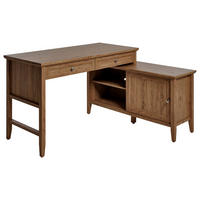 ECKSCHREIBTISCH 145/120/77 cm  in Eichefarben  - Eichefarben/Silberfarben, Modern, Holzwerkstoff/Metall (145/120/77cm) - MID.YOU