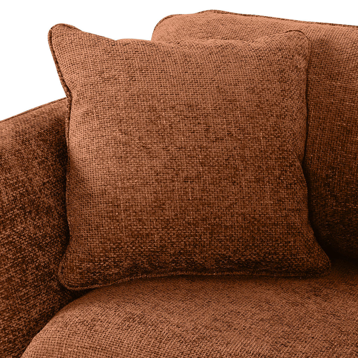 2-SITZER-SOFA Chenille Braun  - Schwarz/Braun, KONVENTIONELL, Textil/Metall (190/70/98cm) - Carryhome