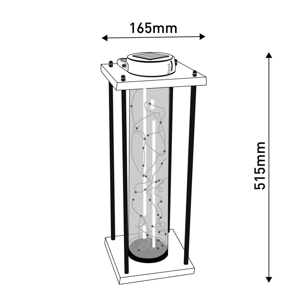 SOLARLEUCHTE  - Klar/Schwarz, Basics, Glas/Kunststoff (16,5/16,5/51,5cm) - Näve
