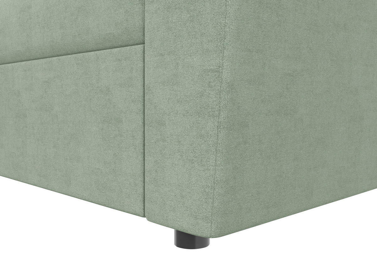 ECKSOFA TERMOLI in Jacquard Mintgrün  155/231 cm  - Schwarz/Mintgrün, Design, Kunststoff/Textil (155/231cm) - MID.YOU