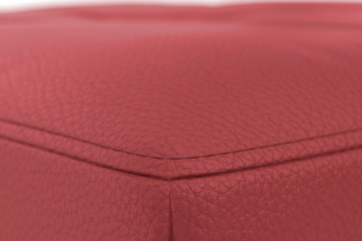 HOCKER COSTELLO E Echtleder Rot  - Rot/Schwarz, Basics, Leder/Metall (133/47/72cm) - Sit & More