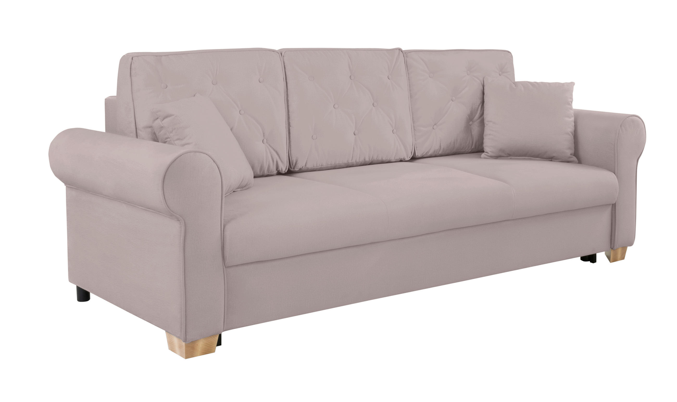 SCHLAFSOFA in Taupe  - Taupe/Buchefarben, Design, Holz/Textil (240/94/98cm) - MID.YOU