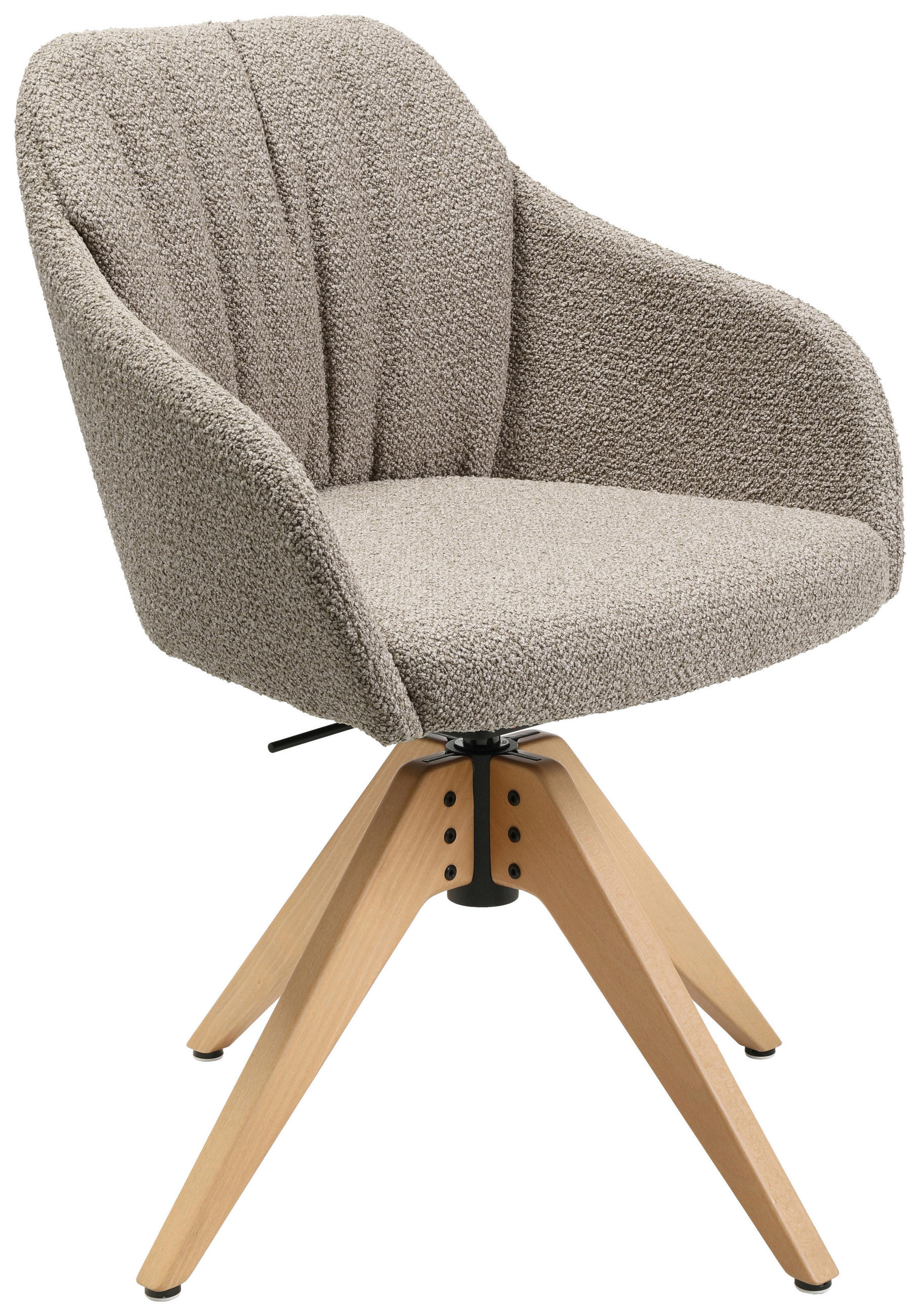 ARMLEHNSTUHL in Flachgewebe - Eichefarben/Naturfarben, Design, Holz/Textil (58/82,5-85,2/60cm) - Johann Jakob