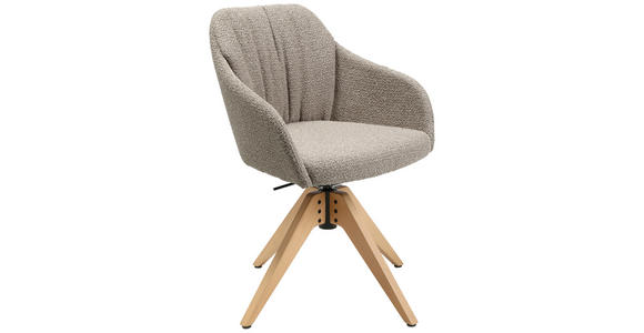 ARMLEHNSTUHL in Flachgewebe - Eichefarben/Naturfarben, Design, Holz/Textil (58/82,5-85,2/60cm) - Johann Jakob