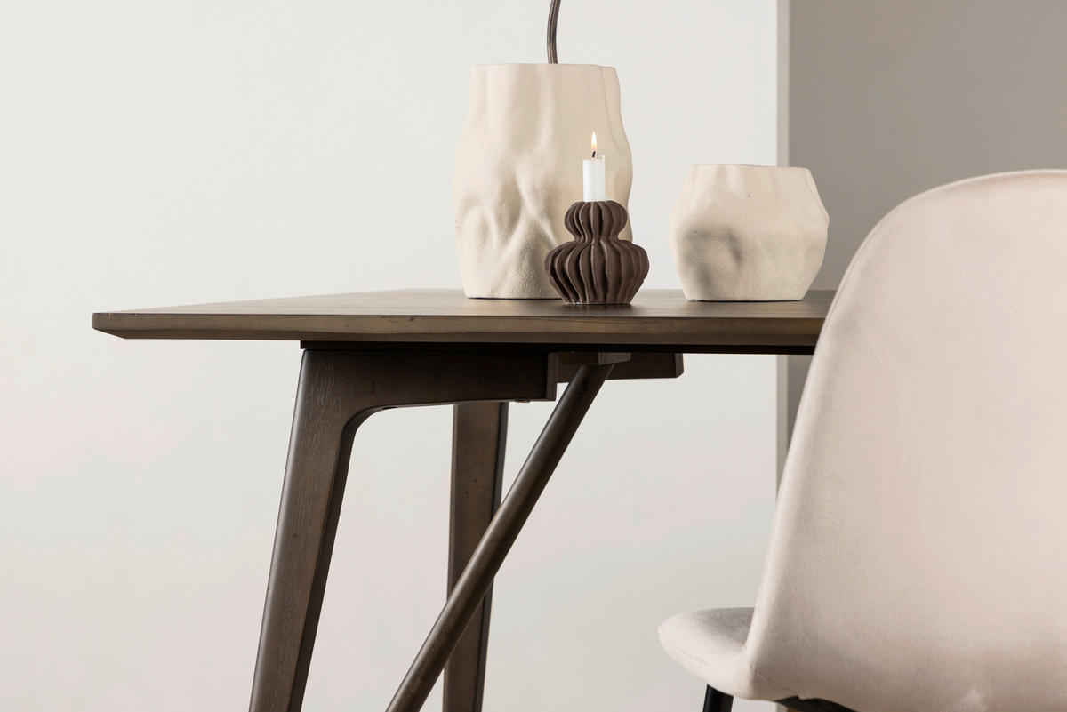 ESSTISCH Kautschukholz furniert, massiv rechteckig Dunkelbraun  - Dunkelbraun, Design, Holz/Holzwerkstoff (120/80/75cm) - Livetastic