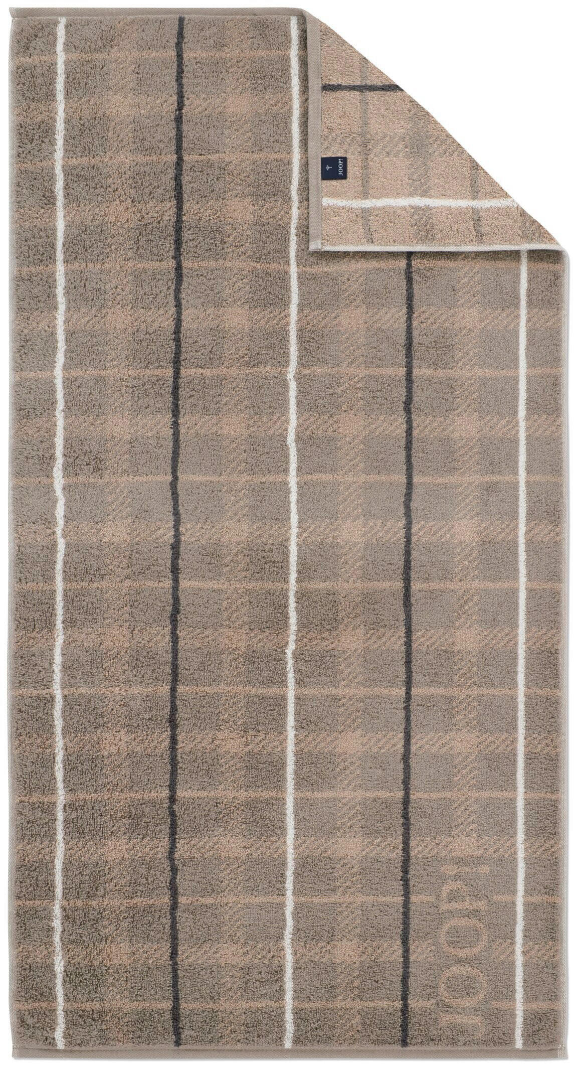 DUSCHTUCH Contour checked  - Taupe/Dunkelgrau, Design, Textil (80/150/0cm) - Joop!