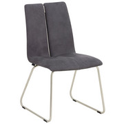 STUHL in Metall, Textil Edelstahlfarben, Grau - Edelstahlfarben/Grau, Design, Textil/Metall (48/91/62cm) - Venjakob