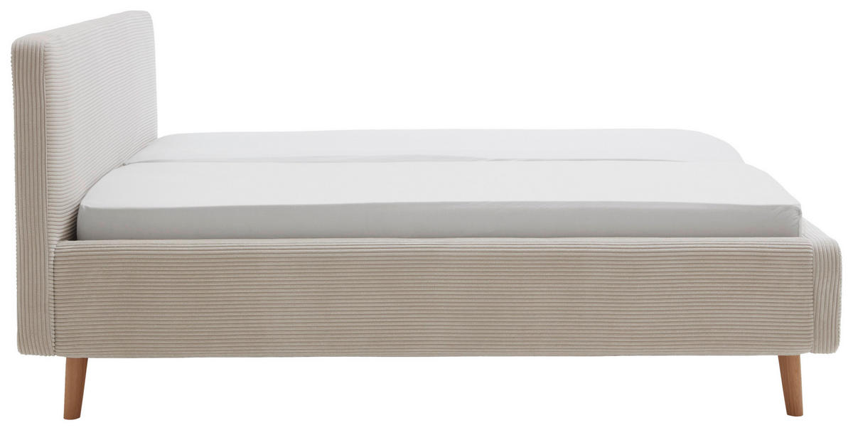 POLSTERBETT gepolstertes Kopfteil, Bettkasten, Lattenroste 180/200 cm  in Beige  - Beige/Naturfarben, Design, Holz/Textil (180/200cm) - Xora