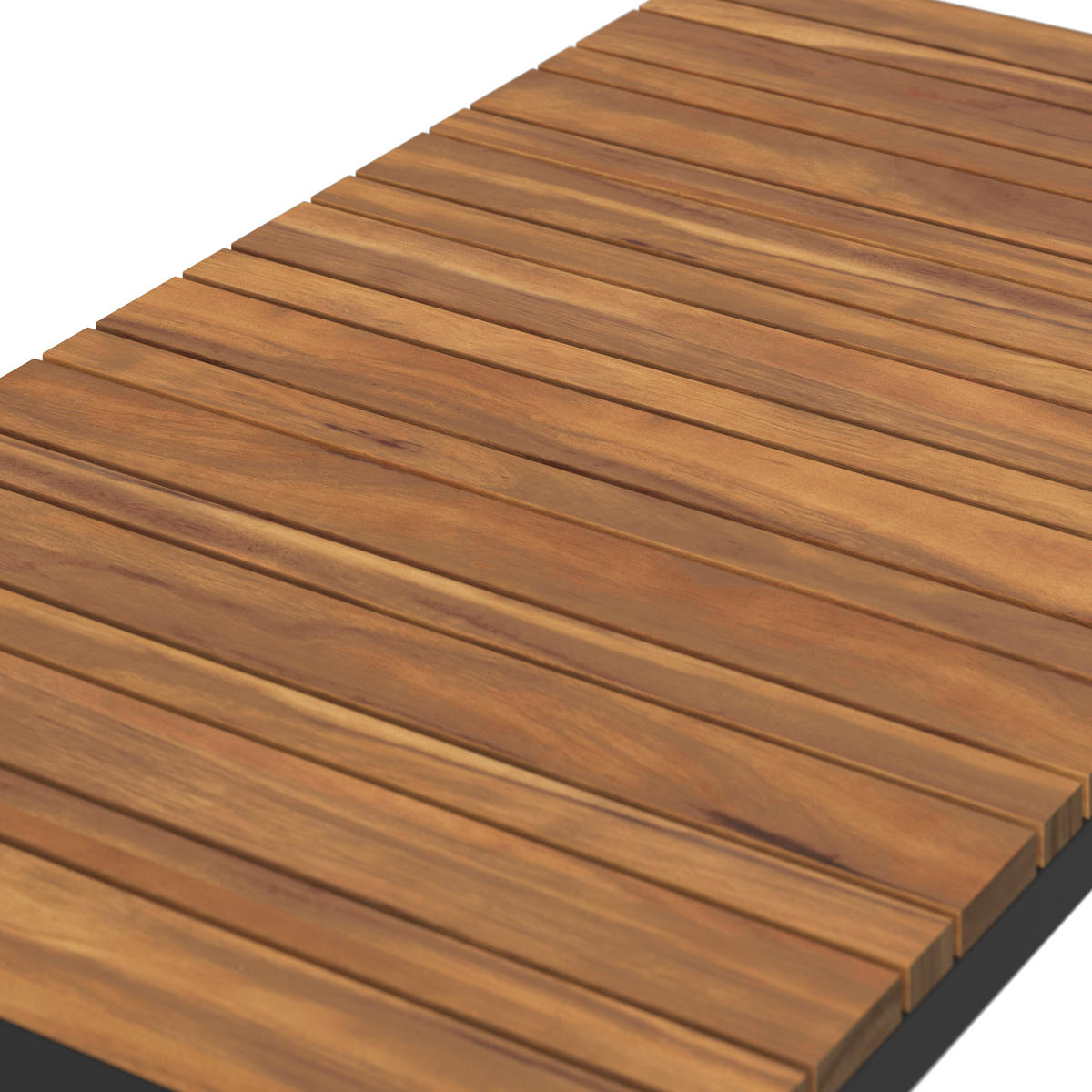LOUNGEGARNITUR   Akazie massiv Eisen  - Schwarz/Akaziefarben, MODERN, Holz/Textil - Beldano