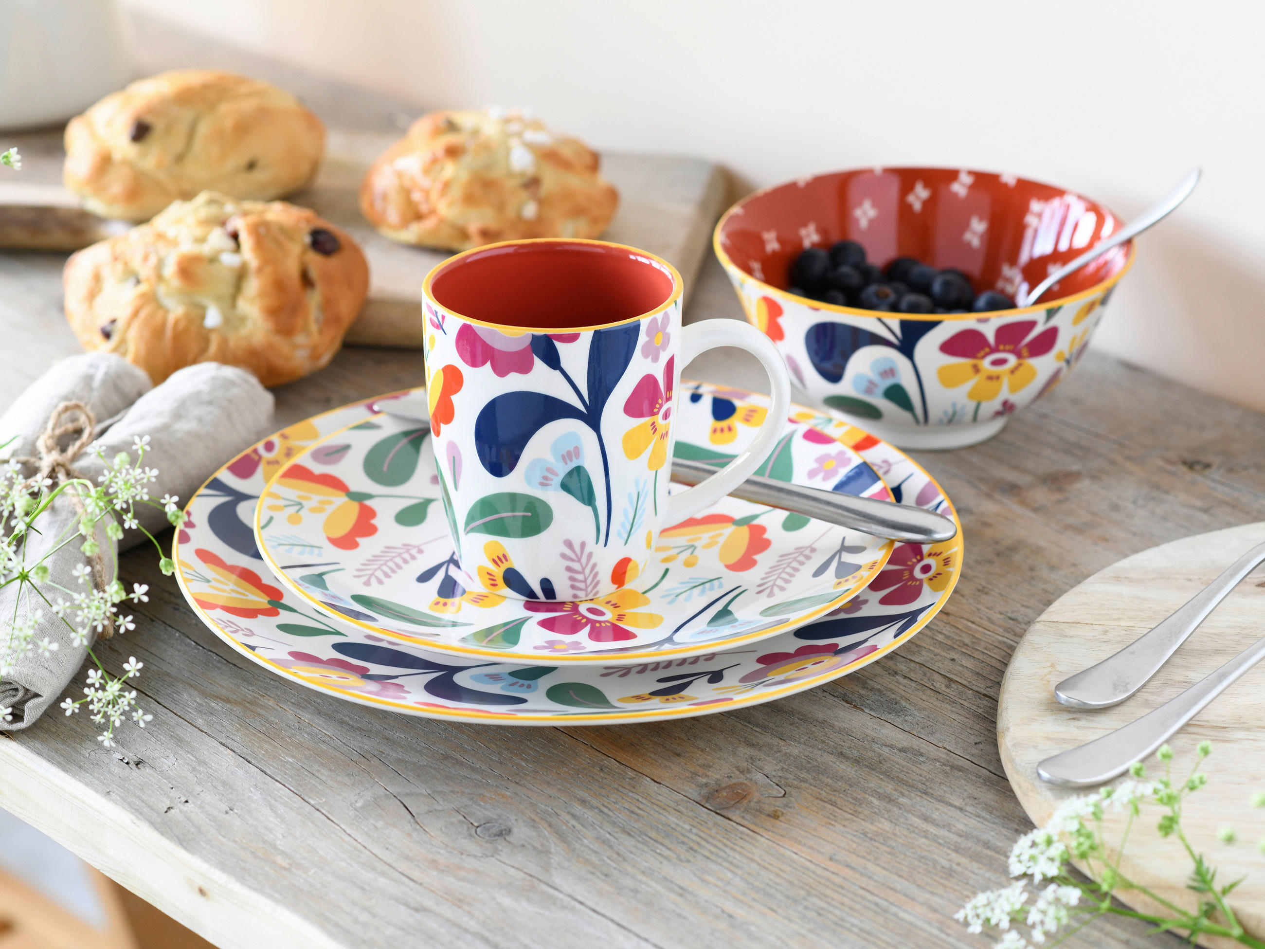 JEDÁLENSKÝ SERVIS, kamenina - viacfarebná, Design, keramika - Creatable