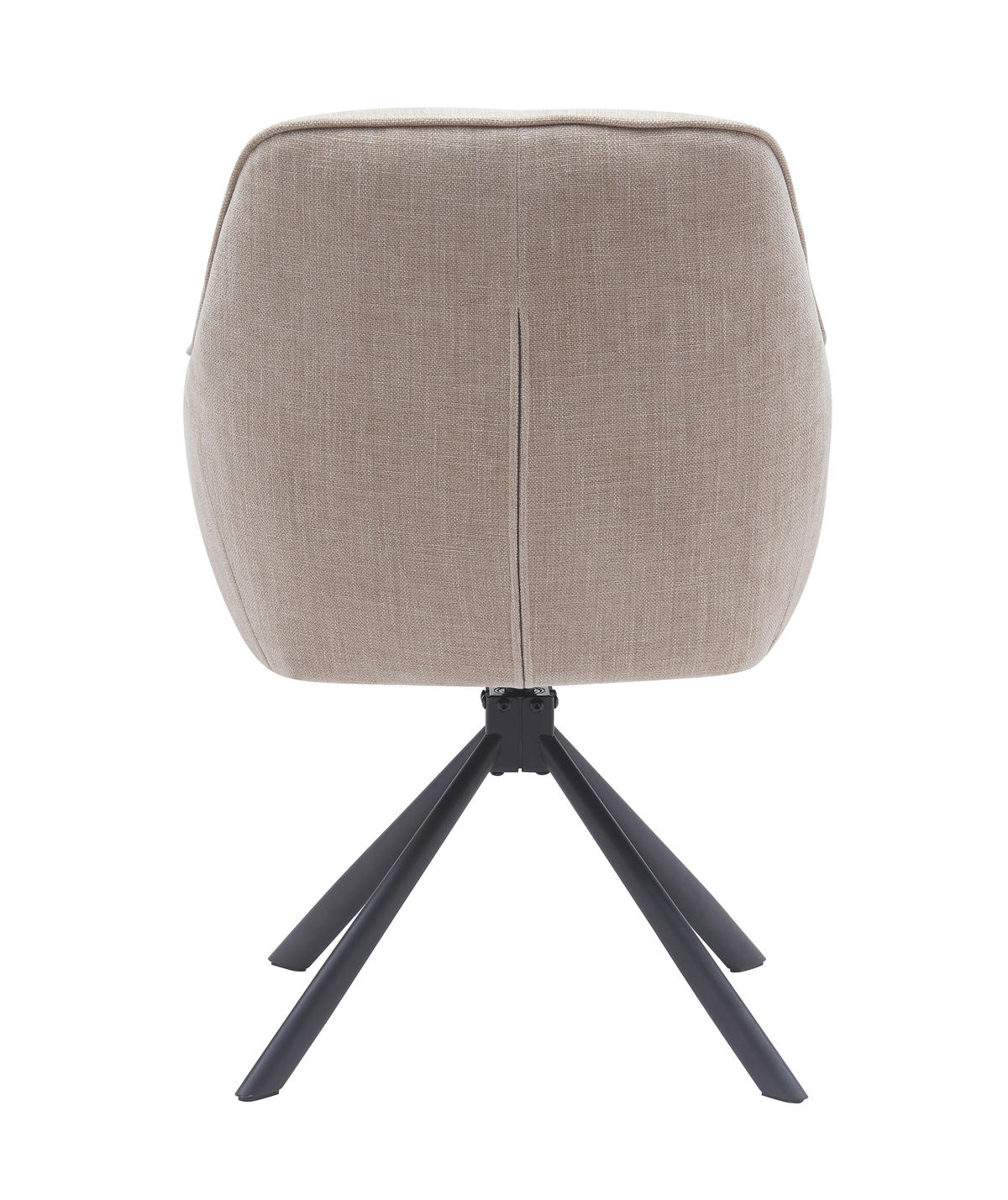 STOL MED ARMSTÖD SET 2 styck 360° vridbar sits, automatisk funktion för återhämtning, stoppade armstöd chenille  - beige/svart, Basics, metall/textil (59/87/65cm) - Livetastic