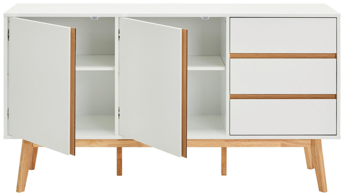 SIDEBOARD 150/80/40 cm  - vit/naturfärgad, Design, trämaterial/trä (150/80/40cm) - MID.YOU