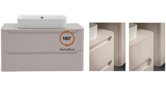 WASCHTISCHKOMBI 101 cm  - Kaschmir/Weiß, KONVENTIONELL, Keramik/Holzwerkstoff (101cm) - Xora