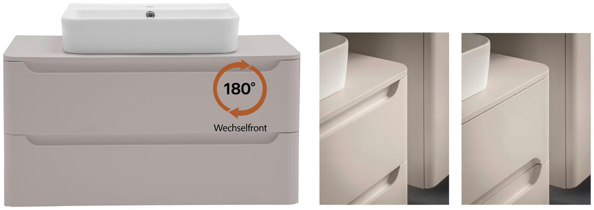 WASCHTISCHKOMBI 101 cm  - Kaschmir/Weiß, KONVENTIONELL, Keramik/Holzwerkstoff (101cm) - Xora