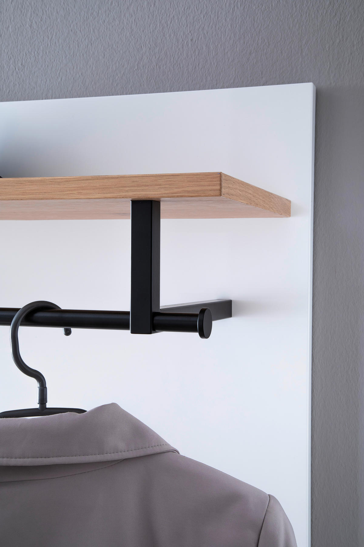 GARDEROBE 5-teilig  in 220/198/29 cm  - Wildeiche/Weiss, Design, Holz/Holzwerkstoff (220/198/29cm) - Moderano