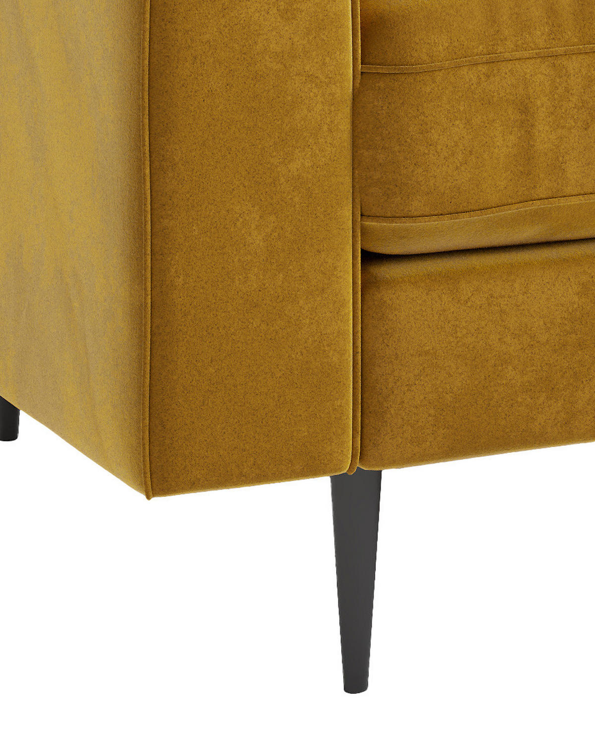 ECKSOFA Scott Senfgelb Flachgewebe  - Edelstahlfarben/Gelb, Design, Textil/Metall (205/259cm) - Livetastic