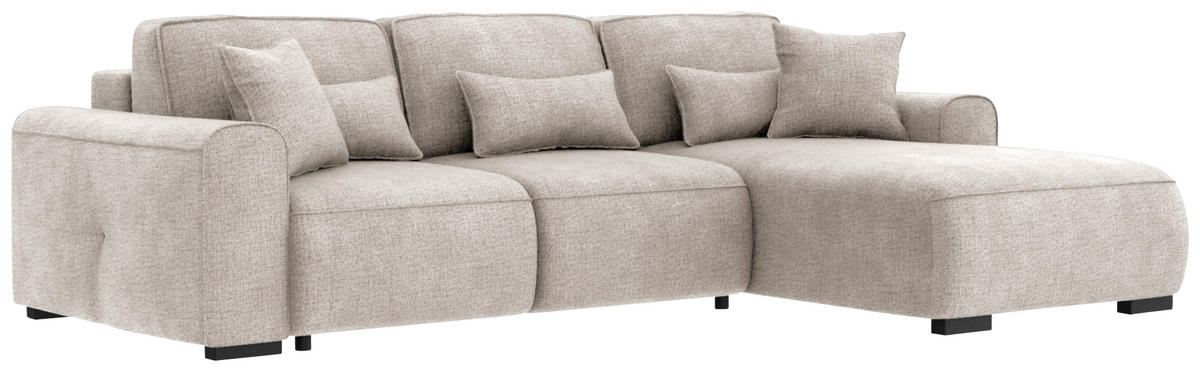 ECKSOFA Creme Chenille  - Creme/Grau, KONVENTIONELL, Kunststoff/Textil (293/205cm) - Carryhome