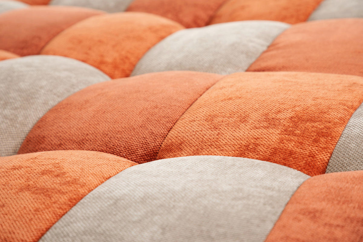 SCHLAFSOFA Chenille Orange, Hellbraun, Dunkelorange  - Hellbraun/Dunkelorange, Design, Holz/Textil (180/77/91cm) - MID.YOU