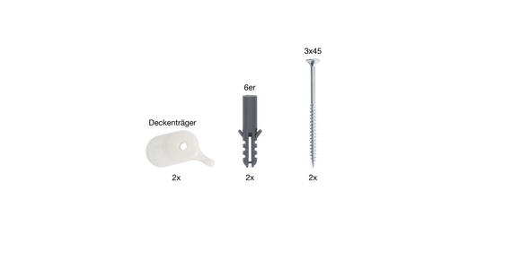 DECKENTRÄGER - Weiß, Basics, Metall (2,5/0,7/0,5cm) - Homeware