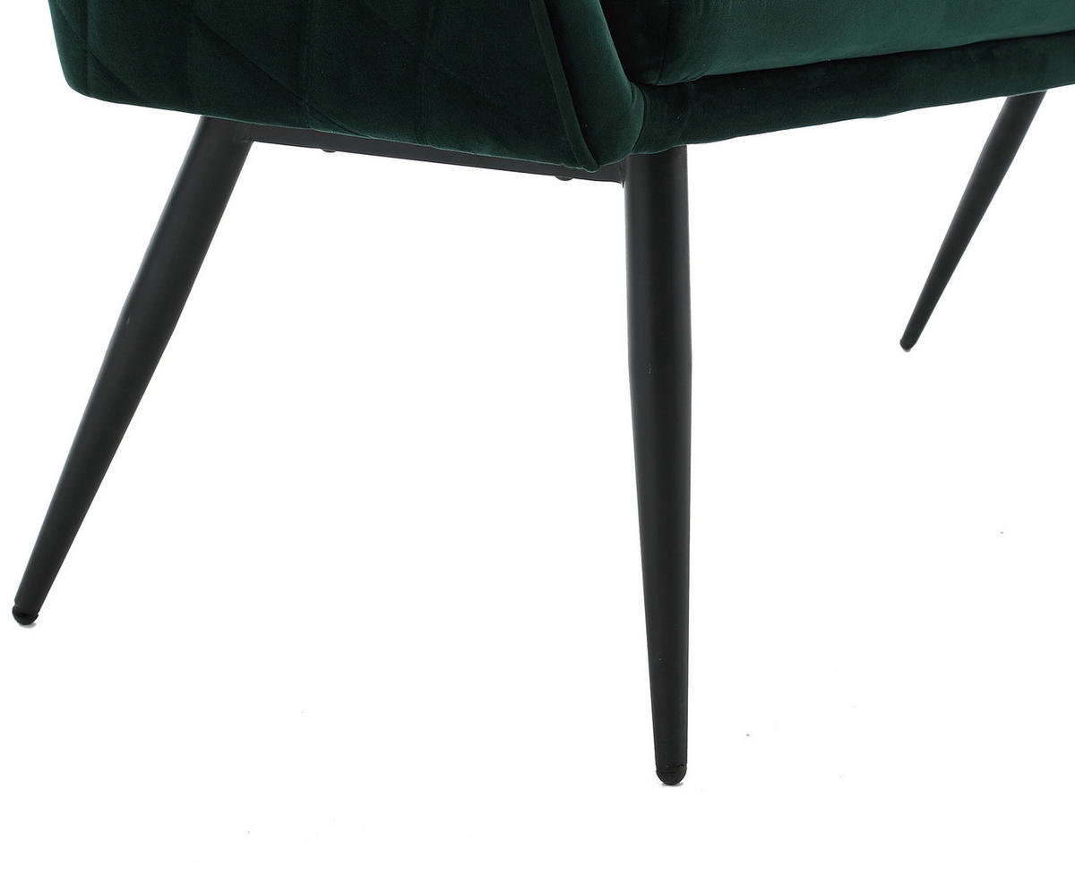 SITZBANK 160/85/61 cm Samt Waldgrün Metall  - Waldgrün/Schwarz, MODERN, Textil/Metall (160/85/61cm) - Livetastic