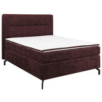 BOXSPRINGBETT 140/200 cm  in Dunkelrot  - Schwarz/Dunkelrot, Design, Textil/Metall (140/200cm) - Esposa