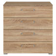 KOMMODE  in 80/81/42 cm  - Silberfarben/Sonoma Eiche, Design, Holzwerkstoff/Kunststoff (80/81/42cm) - Novel