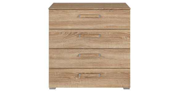 KOMMODE  in 80/81/42 cm  - Silberfarben/Sonoma Eiche, Design, Holzwerkstoff/Kunststoff (80/81/42cm) - Novel