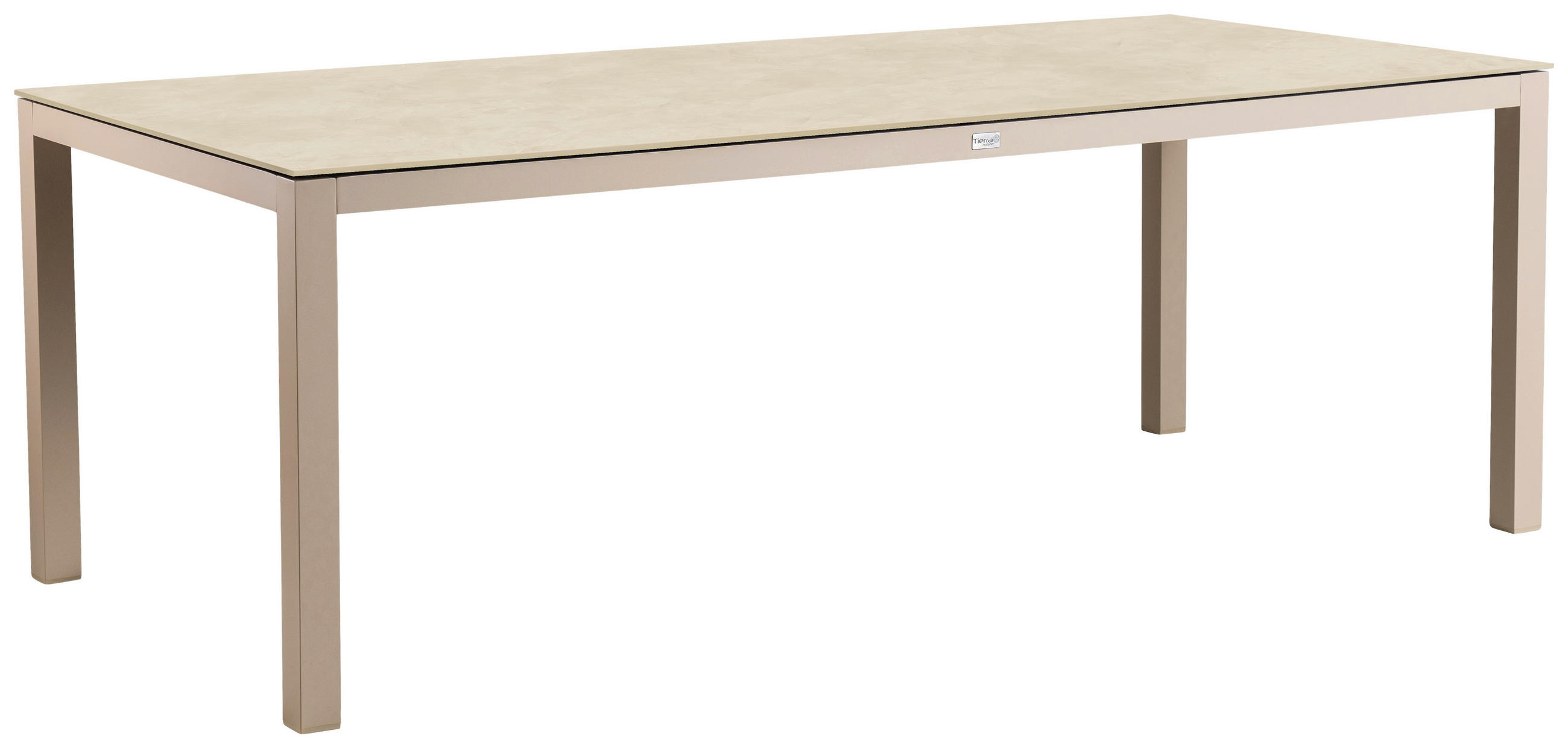 GARTENTISCH 220/100/74 cm Metall, Kunststoff Creme, Champagner rechteckig  - Champagner/Beige, Basics, Stein/Metall (220/100/74cm) - Tierra Outdoor