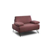 SESSEL in Chenille Rot  - Rot/Schwarz, Design, Textil/Metall (114-142/85/86-94cm) - SENSOO