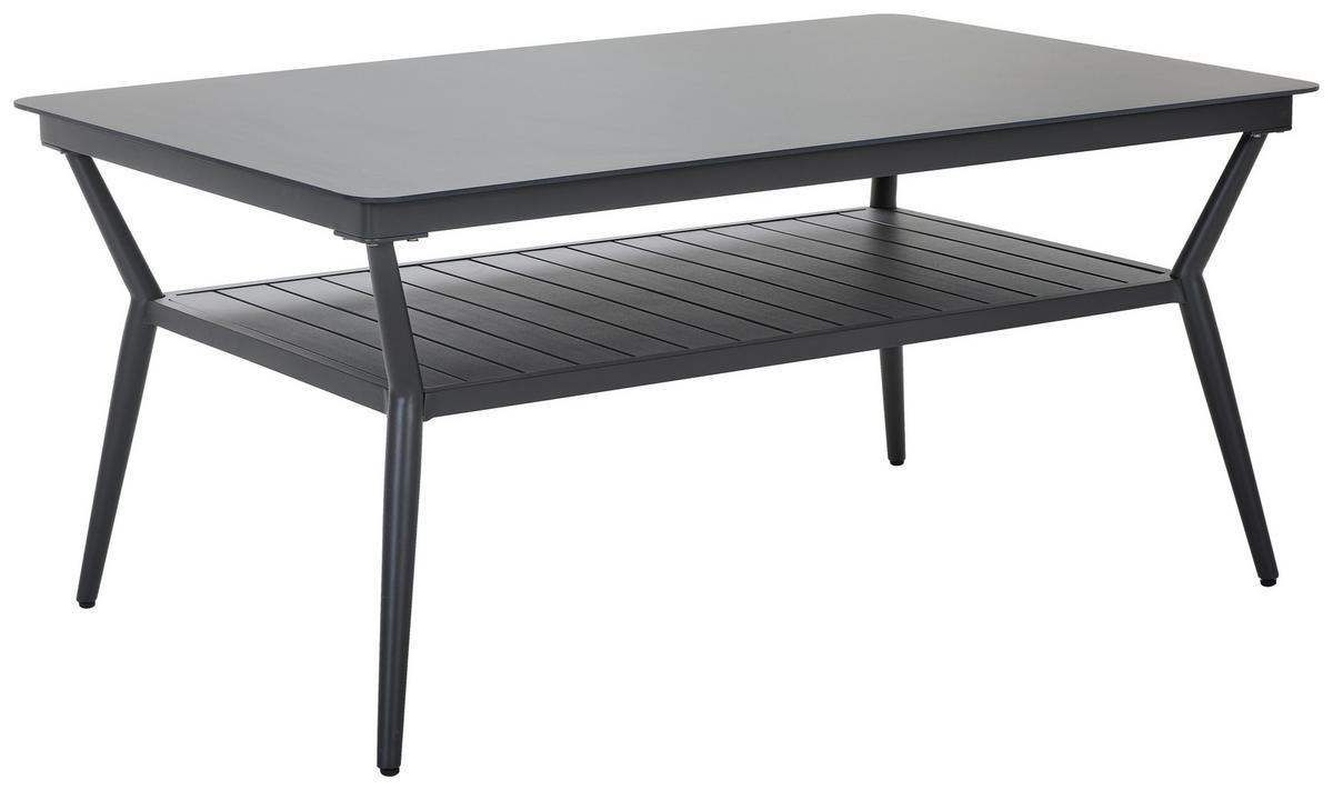 GARTENTISCH 140/90/66 cm Metall, Kunststoff, Keramik rechteckig  - Dunkelgrau/Anthrazit, Design, Keramik/Kunststoff (140/90/66cm) - Amatio