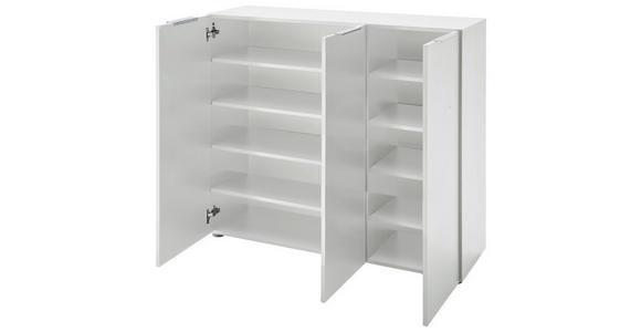 SCHUHSCHRANK in 120/101/39 cm - Edelstahlfarben/Schwarz, Design, Holzwerkstoff/Kunststoff (120/101/39cm) - Carryhome
