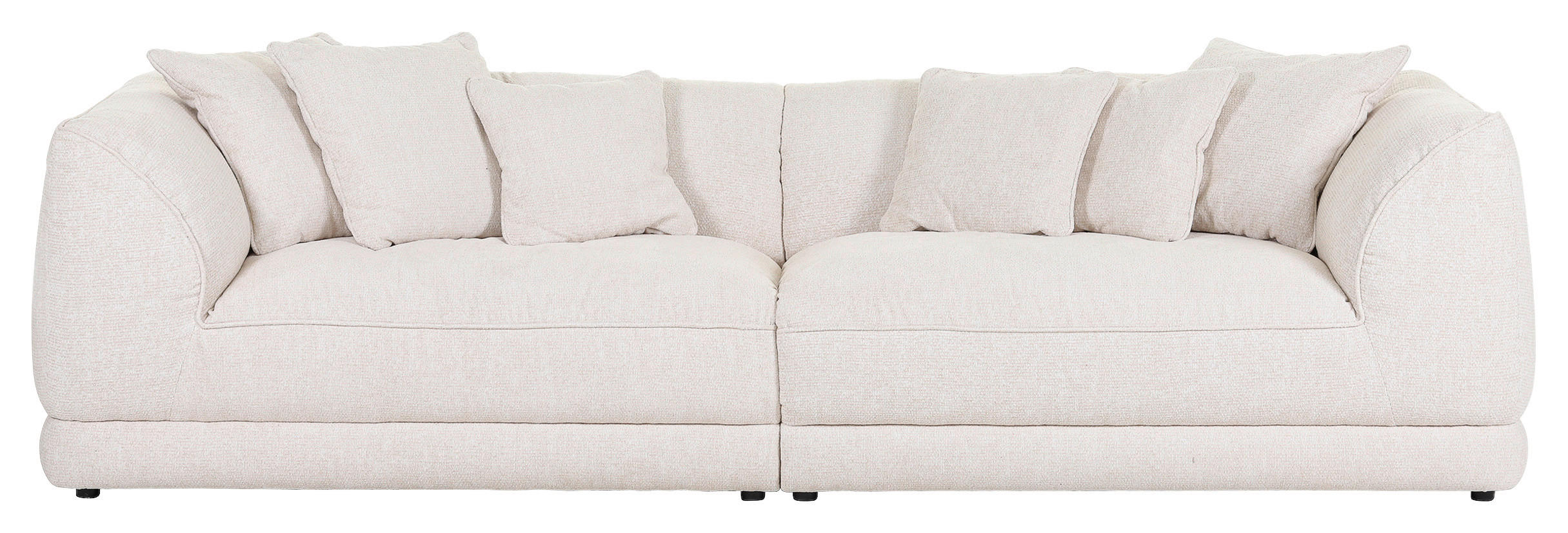 BIGSOFA Flachgewebe Creme  - Creme/Schwarz, KONVENTIONELL, Kunststoff/Textil (280/75/100cm) - Carryhome