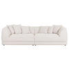 BIGSOFA in Flachgewebe Creme  - Creme/Schwarz, Konventionell, Kunststoff/Textil (280/75/100cm) - Carryhome