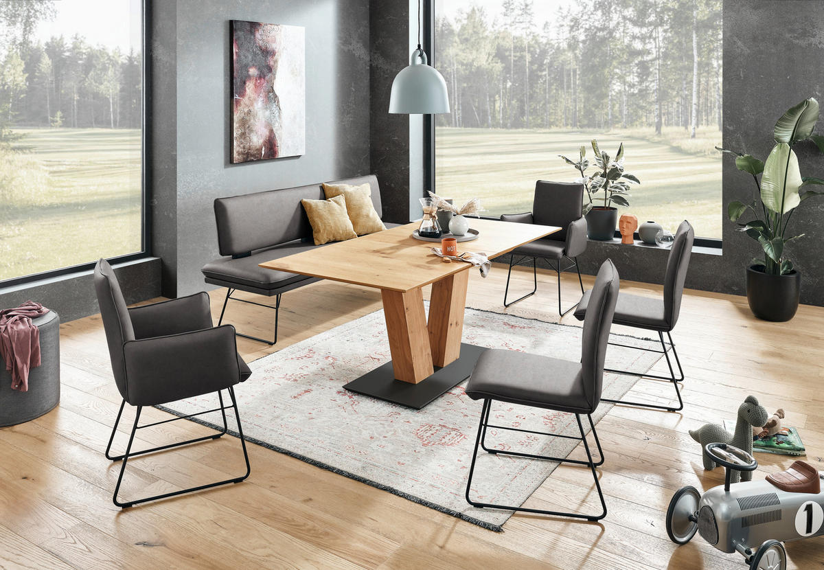 SITZBANK - Anthrazit/Schwarz, Design, Textil/Metall (195/91/65cm) - Dieter Knoll