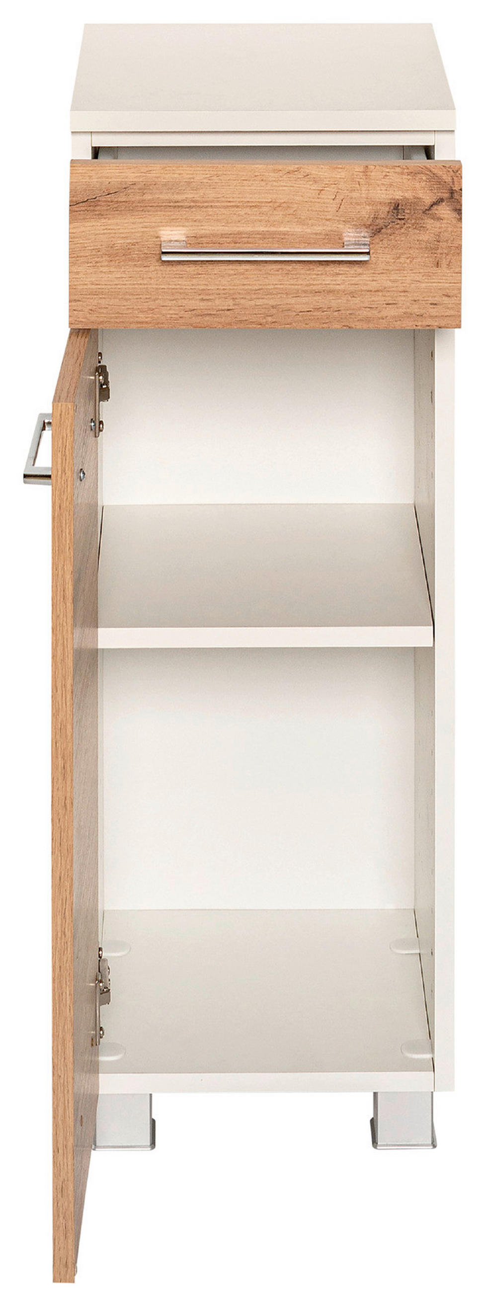 UNTERSCHRANK in   - Chromfarben/Weiss, Modern, Holzwerkstoff/Kunststoff (30/79/35cm) - Held
