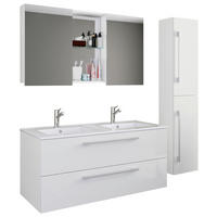 BADEZIMMER 4-teilig  in 145 cm  - Alufarben/Weiß, MODERN, Keramik/Holzwerkstoff (145cm) - MID.YOU