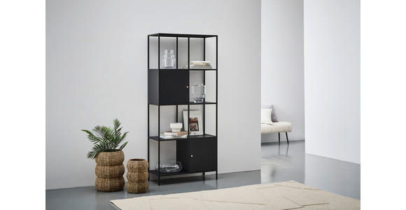 REGAL Schwarz  - Goldfarben/Schwarz, Trend, Metall (80/180/35cm) - Carryhome