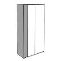 FALTTÜRENSCHRANK 250/216/58 cm 3-türig Trüffeleichefarben, Magnolie  - Chromfarben/Magnolie, KONVENTIONELL, Glas/Holzwerkstoff (250/216/58cm) - Venda
