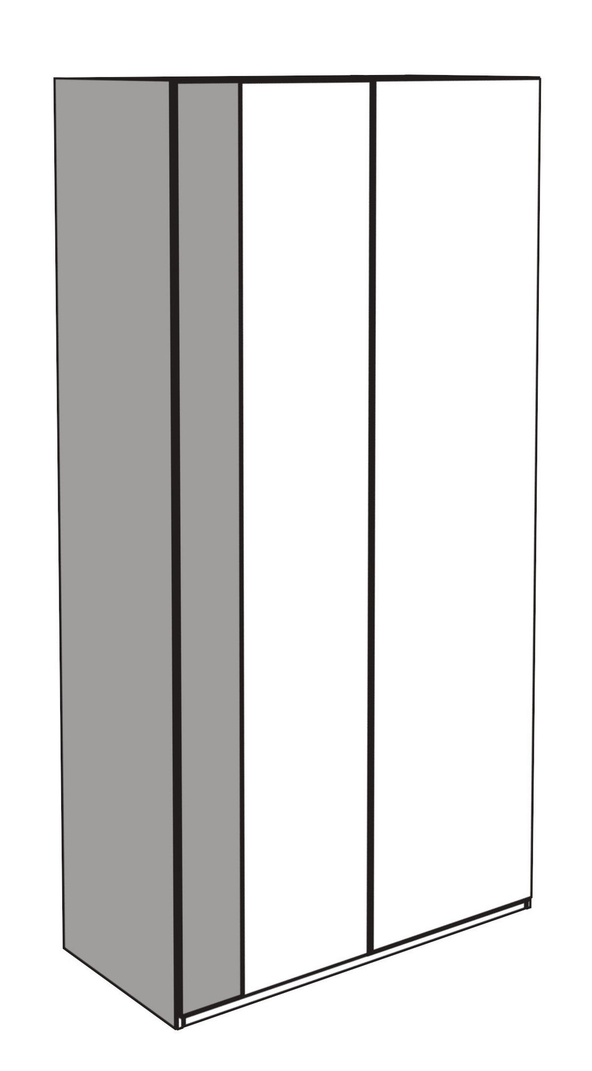 FALTTÜRENSCHRANK 300/236/58 cm 6-türig Weiß  - Chromfarben/Weiß, KONVENTIONELL, Glas/Holzwerkstoff (300/236/58cm) - Dieter Knoll