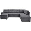 WOHNLANDSCHAFT in Cord Anthrazit  - Anthrazit/Schwarz, Konventionell, Kunststoff/Textil (126/293/155cm) - Ti'me