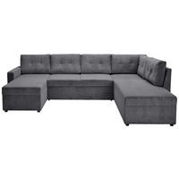 WOHNLANDSCHAFT in Cord Anthrazit  - Anthrazit/Schwarz, Konventionell, Kunststoff/Textil (126/293/155cm) - Ti'me