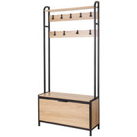 GARDEROBE  in 85/180/30 cm  - Eichefarben/Schwarz, Design, Holzwerkstoff/Metall (85/180/30cm) - MID.YOU