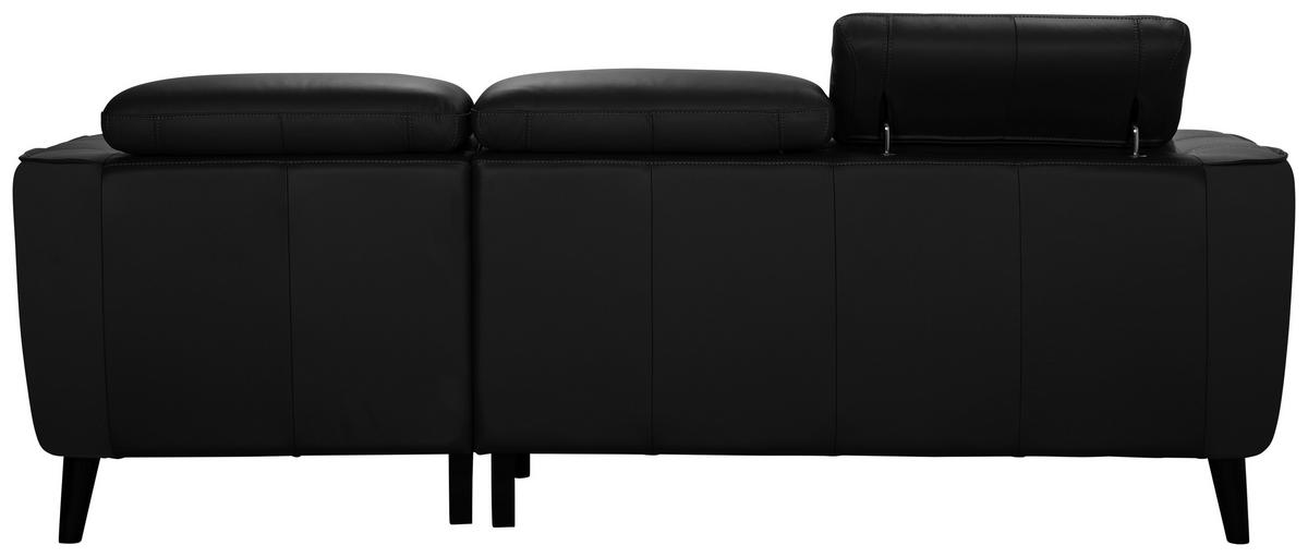 ECKSOFA Schwarz Echtleder  - Schwarz, KONVENTIONELL, Leder (223/92,5/169.5cm) - MID.YOU