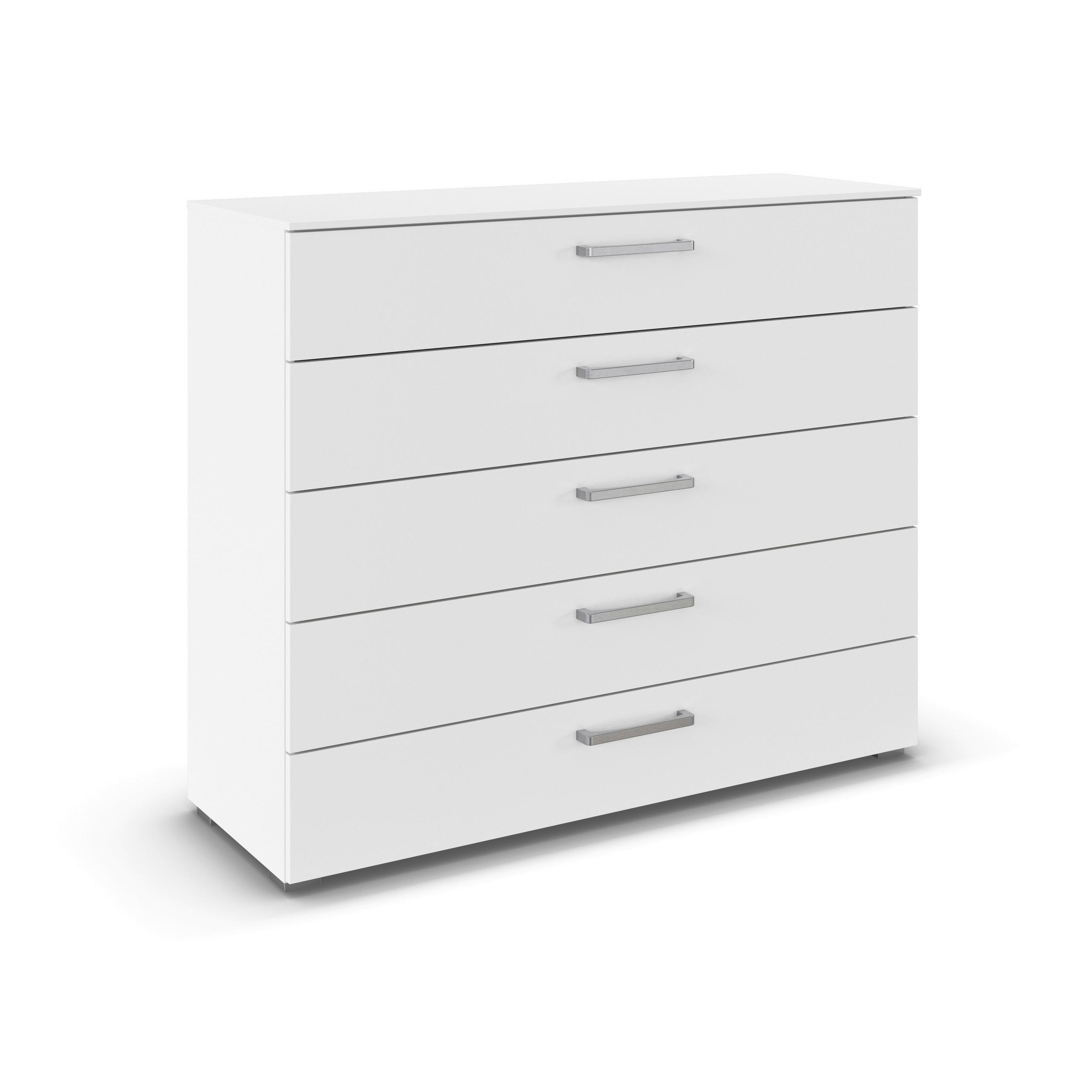 KOMMODE , 120/100/42 cm, 5 Schublade(n)  - Edelstahlfarben/Alufarben, Basics, Holzwerkstoff/Kunststoff (120/100/42cm) - Novel