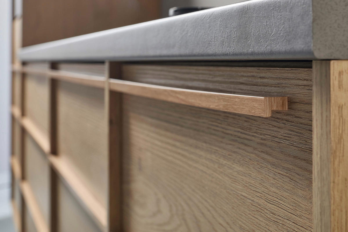 KÜCHENLEERBLOCK 264 cm   in Eichefarben  - Eichefarben/Anthrazit, Trend, Holzwerkstoff/Kunststoff (264cm) - P & B