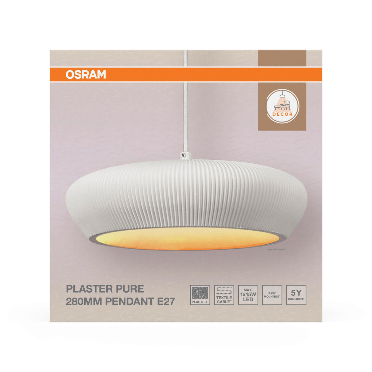 HÄNGELEUCHTE 28.3/114 cm  - Weiß, Basics, Stein/Metall (28.3/114cm) - Osram