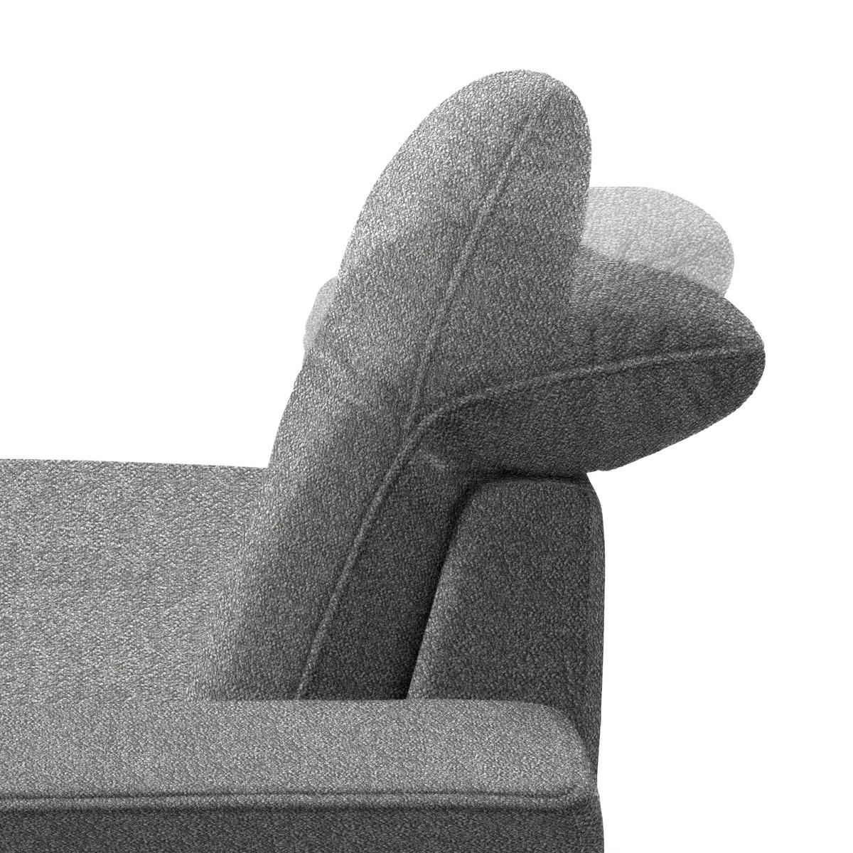 ECKSOFA in Mikrofaser Grau  - Schwarz/Grau, Design, Textil/Metall (203/266cm) - Johann Jakob