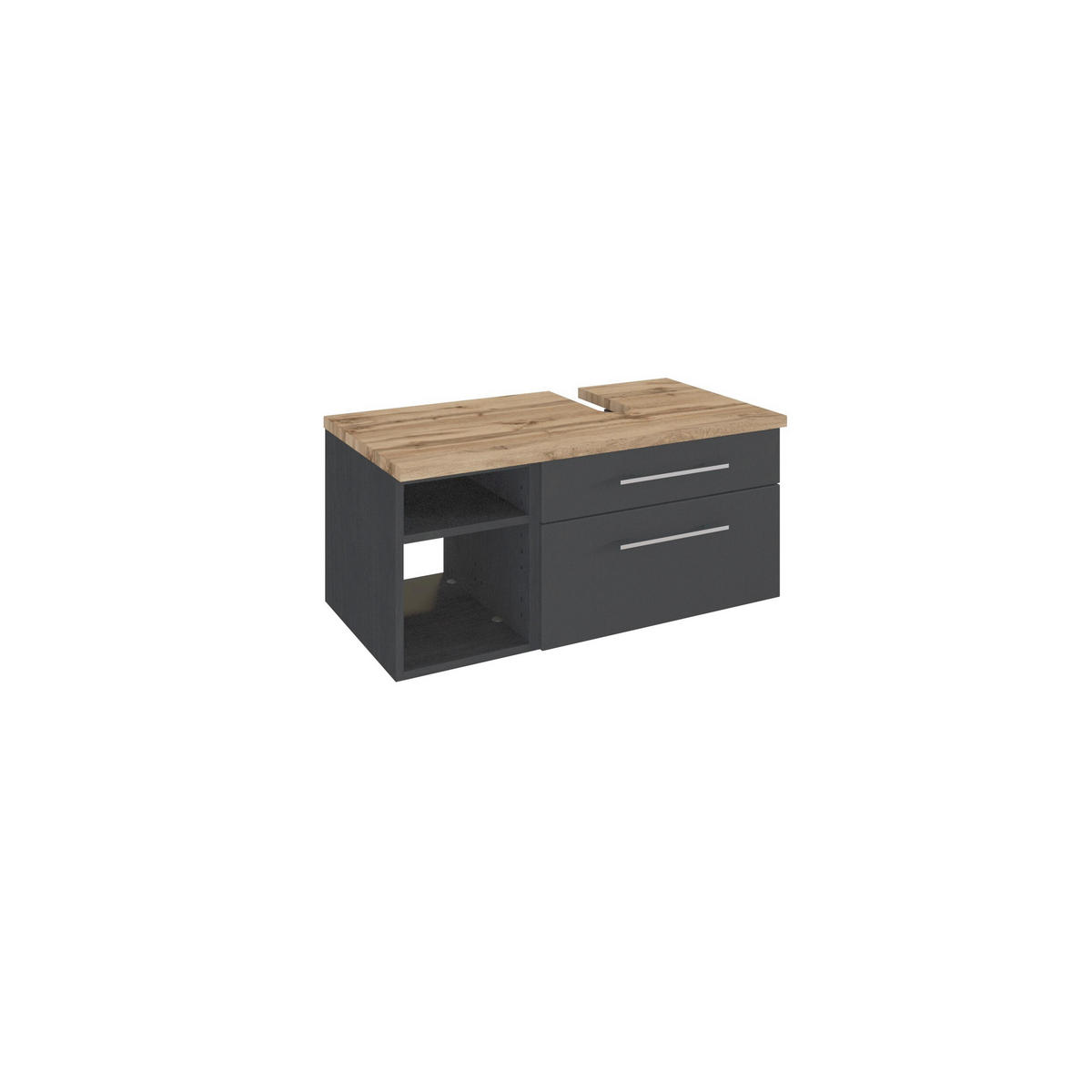 WASCHTISCHUNTERSCHRANK  - Alufarben/Grau, KONVENTIONELL, Holzwerkstoff/Metall (90/41/47cm) - Xora