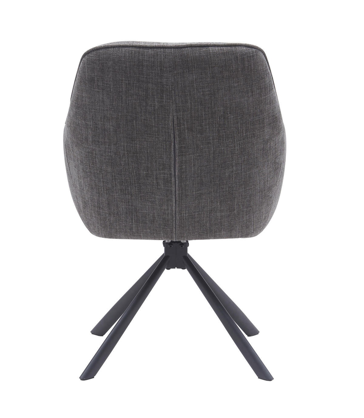 ARMLEHNSTUHL-SET 2 Stück Sitzfläche 360° drehbar, automatische Rückholfunktion, gepolsterte Armlehnen Chenille  - Graphitfarben/Schwarz, MODERN, Textil/Metall (59/87/65cm) - Livetastic